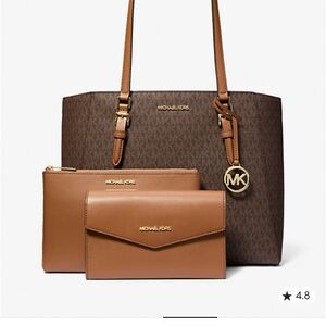 Michael Kors Brown and Tan Tote Bag Set